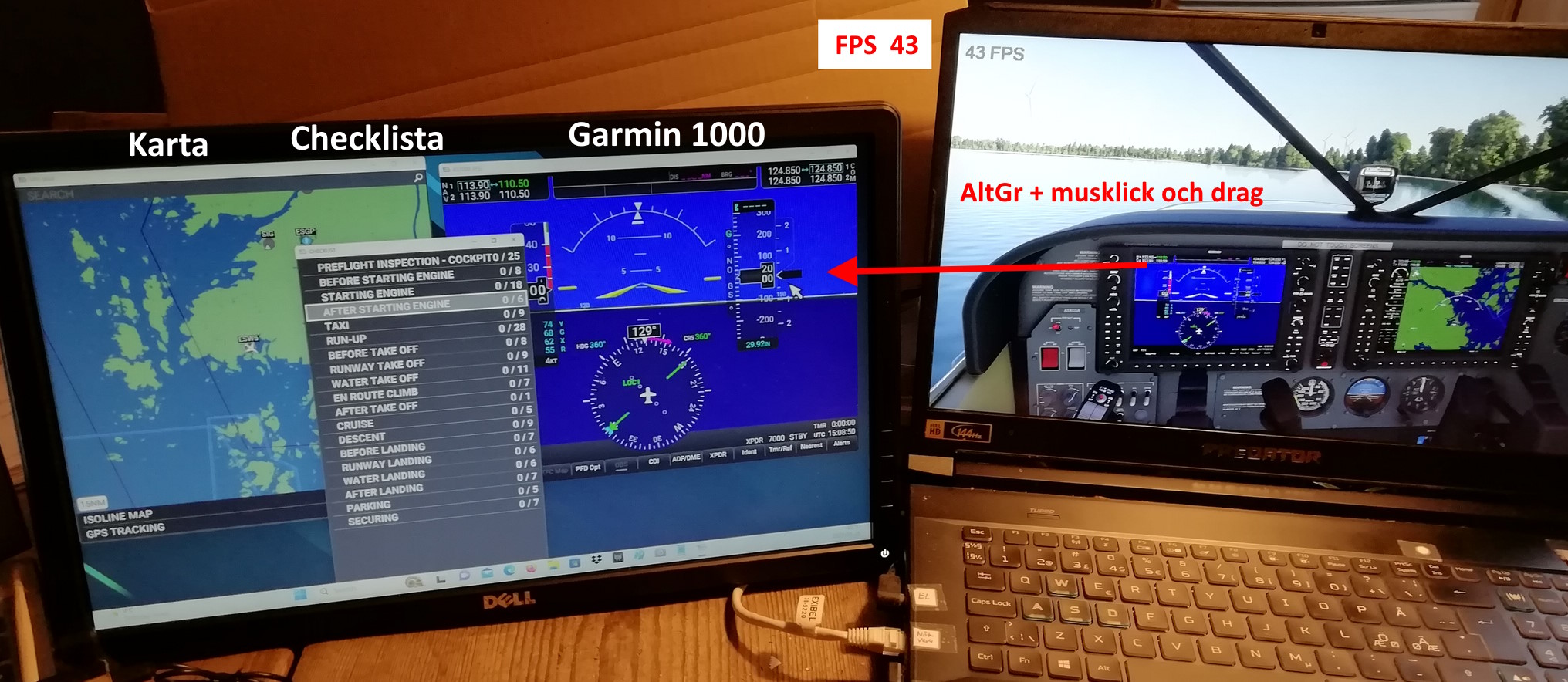 MSFS Multiscreen Simulering, Bo Justusson